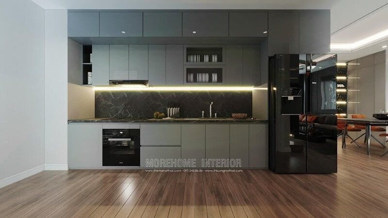Mẫu tủ bếp chữ i đẹp phù hợp với mọi căn hộ chung cư
